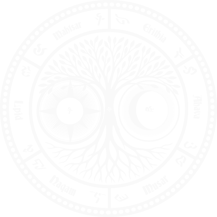 Model of the cosmology of Blight of Divinity, divided by the domains of the gods and their planes