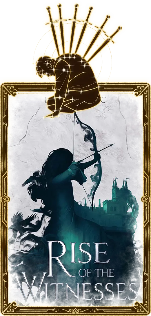 Cover of Rise of The Witnesses with The Tarrot Card Easter Symbol of Swords